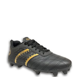 Chuteira Campo Sport West 1103 Unissex Preto Preto Dourado