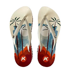 Chinelo Kenner New Ibiza Feminino Bege Marrom