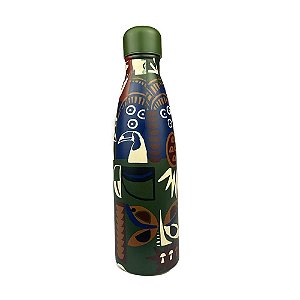 Garrafa Farm Glub 500ML Gráfico Tropical Verde Vermelho Azul