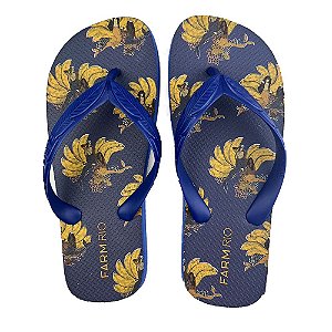 Chinelo Farm Feminino Azul Olimpico Estampa Sereia