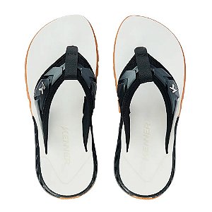 Chinelo Kenner Ultra Full Force Masculino Branco Preto Marrom