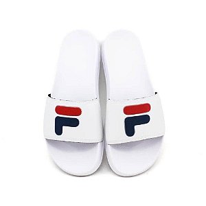 Chinelo Fila Drifter Basic - Slide - Masculino - Branco, Vermelho e Azul