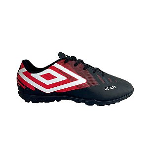 Chuteira Umbro Society Action Masculina Preto Vermelho Branco