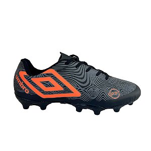 Chuteira Campo Umbro Orbit Masculina Preto Grafite Laranja