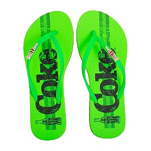 Chinelo Coca-Cola Coke Bands Feminino Verde Neon