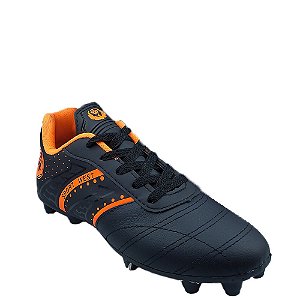 Chuteira Campo Sport West 1103 Unissex Preto Preto Laranja