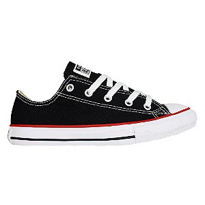 Tênis Converse All Star Chuck Taylor Infantil Preto Vermelho
