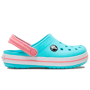 Sandália Crocs Crocband Clog Infantil Azul Rosa