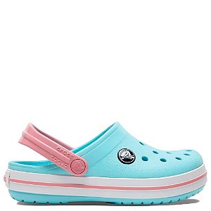 Sandália Crocs Crocband Clog Infantil Azul Rosa