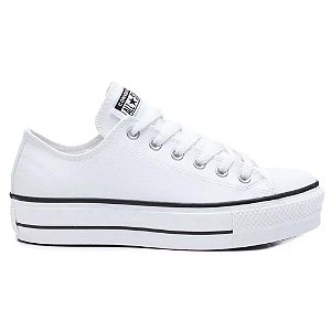 Tênis Converse All Star Chuck Taylor Platform Lift OX Feminino Branco Preto