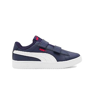 Tênis Puma Rickie Classic V PS Infantil Marinho Branco