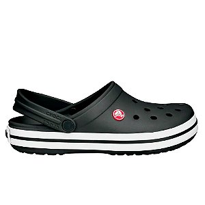 Sandália Crocs Crocband Clog Feminina Preto Branco