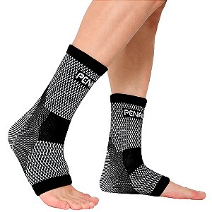 Tornozeleira Elástica Penalty Knit XXIII Unissex Preto Branco