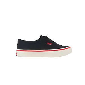 Tênis Redley Splip On Infantil Preto Branco Vermelho