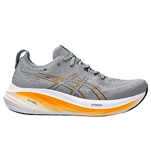 Tênis Asics Gel Nimbus 26 Masculino Cinza Laranja Branco