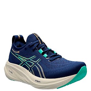Tênis Asics Gel Nimbus 26 Feminino Azul Dourado