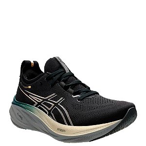 Tênis Asics Gel Nimbus 26 Platinum Masculino Preto Dourado