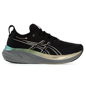 Tênis Asics Gel Nimbus 26 Platinum Masculino Preto Dourado