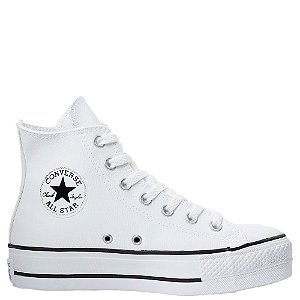 Tênis Converse Chuck Taylor All Star Platform Lift Hi Cano Alto Feminino Branco Preto