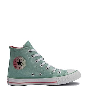 Tênis Converse Chuck Taylor All Star Hi Seasonal Feminino Verde Rosa