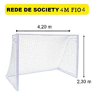 Rede de Society Fabio Sport 4,20 x 2,30 M Fio 4mm Nylon