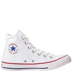 Tênis Converse All Star Chuck Taylor Hi Cano Alto Unissex Branco Marinho
