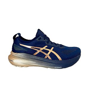Tênis Asics Gel Kayano 31 Platinum Masculino Azul Marinho Dourado