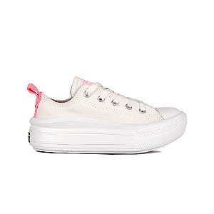 Tênis Converse All Star Move Infantil Branco Rosa
