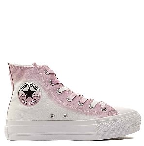 Tênis Converse All Star Chuck Taylor Lift Hi Branco Rosa