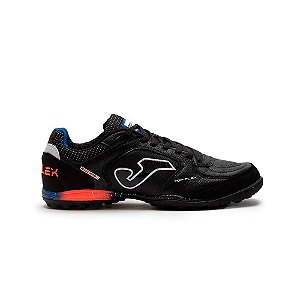 Chuteira de Society Joma Top Flex - Preto/Azul/Laranja