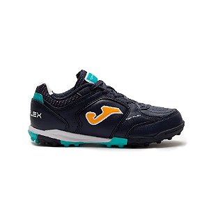 Chuteira de Society Joma Top Flex Infantil - Azul Marinho