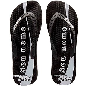 Chinelo Coca-Cola Shoe Personalizável Preto Masculino