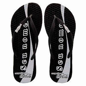 Chinelo Fem Coca-Cola Shoe Personalizável Preto Feminino