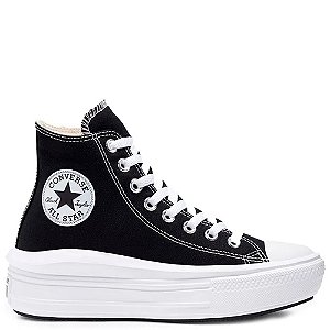 Tênis Converse All Star Chuck Taylor Move Hi Cano Alto Feminino Preto Branco