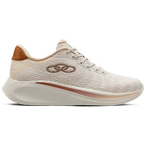 Tênis Olympikus Plaza Feminino Bege e Dourado