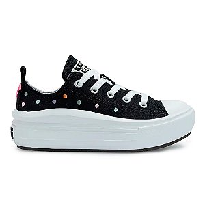 Tênis All Star Kids Chuck Taylor Move Polka Dots Preto e Branco