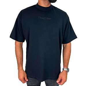 Camisa Thug Nine Oversized Bold Premium Masculina Preto