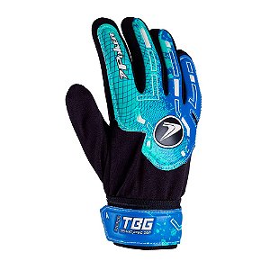 Luva 7Poker Futebol de Campo Training Basic Junior Azul Verde Branco