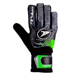 Luva 7Poker Futebol de Campo Training Infinity Preto Chumbo Verde