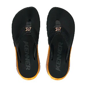 Chinelo Kenner Orak Masculino Preto e Dourado