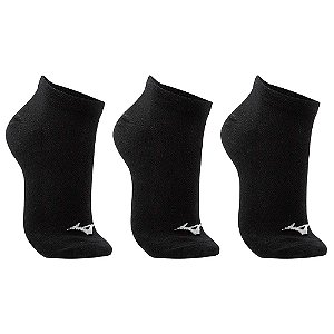 Kit Meia Mizuno Basic Cano Baixo com 3 Pares Preto