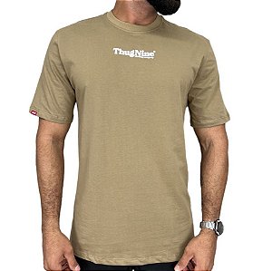 Camisa Thug Nine Bold Puff Masculina Caqui Branco