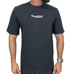 Camisa Thug Nine Bold Puff Masculina Preto Branco