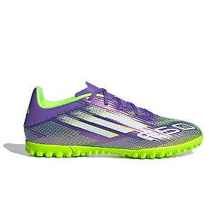 Chuteira Adidas F50 League Society Roxo, Verde e Branco