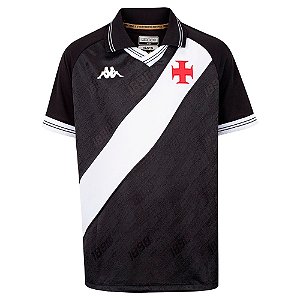 Camisa Kappa Vasco I 25/26 Masculino Preto e Branco
