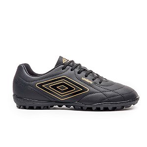Chuteira Umbro Society Class Footballer Masculina Preto e Dourado