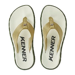 Chinelo Kenner Megah 25/26 Masculino Verde Militar e Baunilha