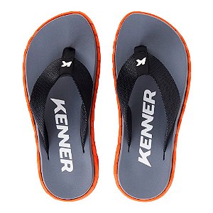 Chinelo Kenner Megah 25/26 Masculino Preto, Cinza e Laranja