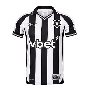 Camisa Reebok Botafogo I 25/26 Masculina Branco e Preto