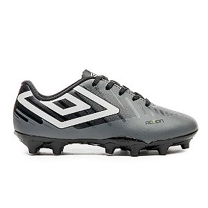 Chuteira Umbro Campo Action Infantil Grafite, Preto e Branco